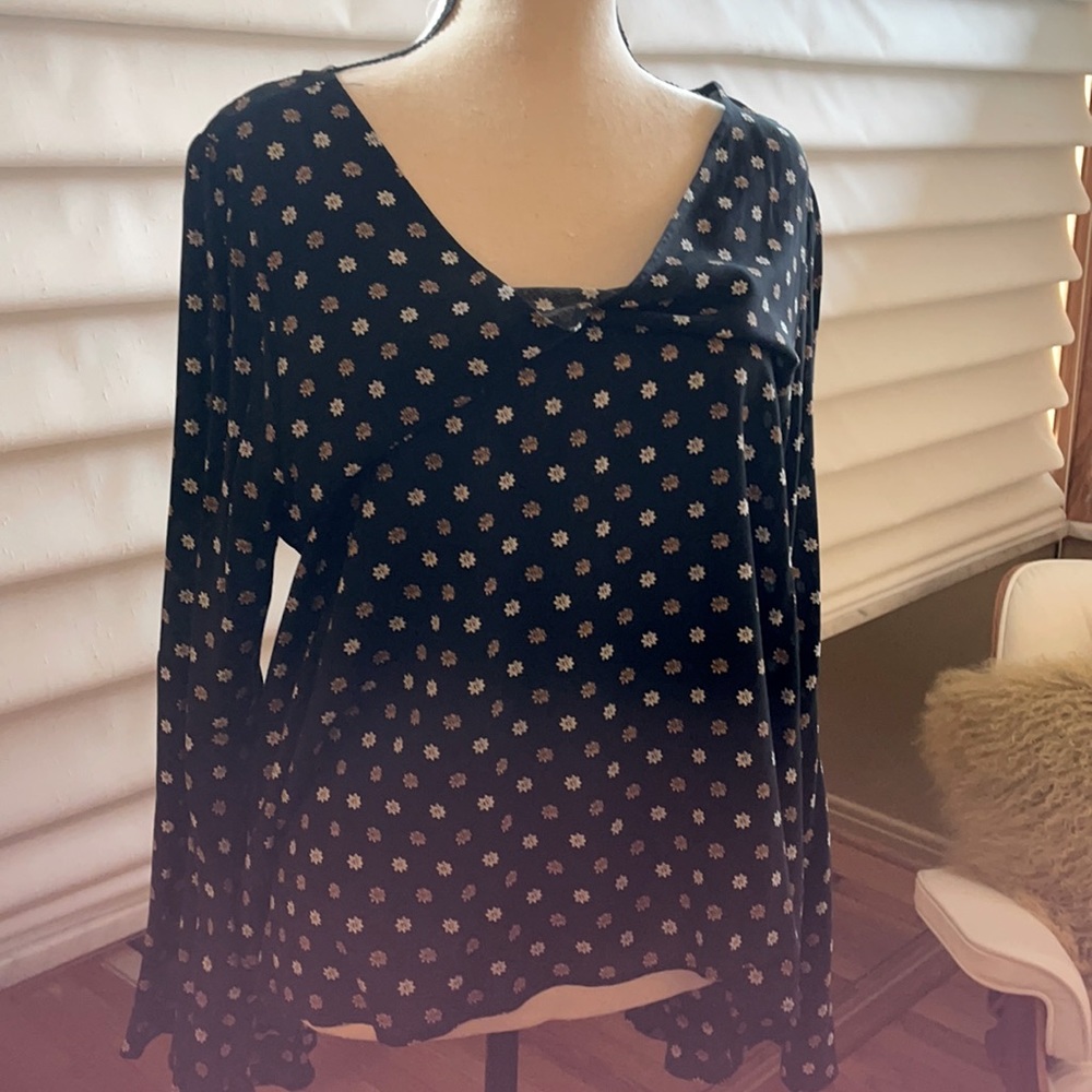 V-neck top with bell sleeves